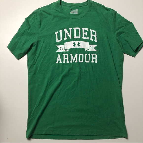 Under Armour Loose Fit Heatgear Mens Green T-shirt Large - Picture 1 of 3